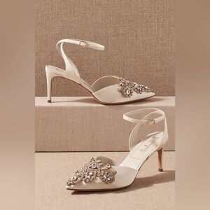 Anthropologie x Something Blue Emmie Satin Heels Size 7.5 NEW